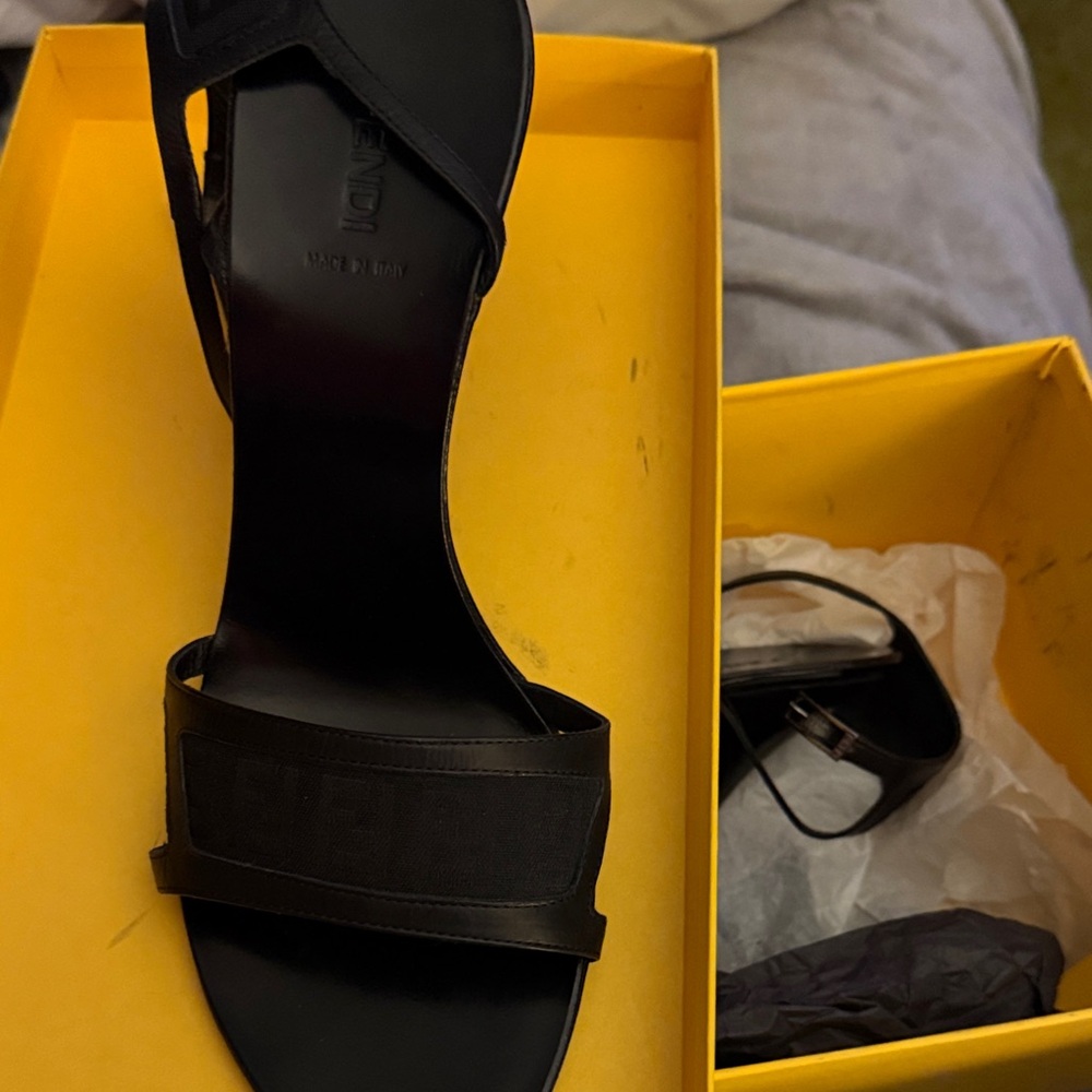 Fendi Black Strappy Heels